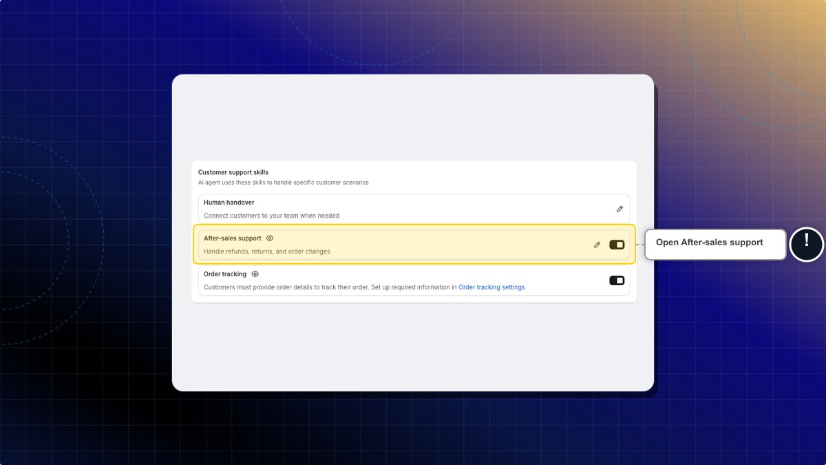 After-sales support in the Customer support skills list