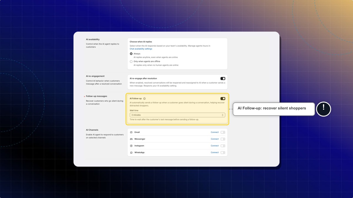 Follow-up messages settings