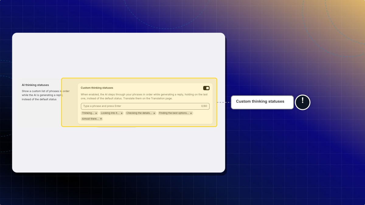 Custom thinking statuses with your phrases
