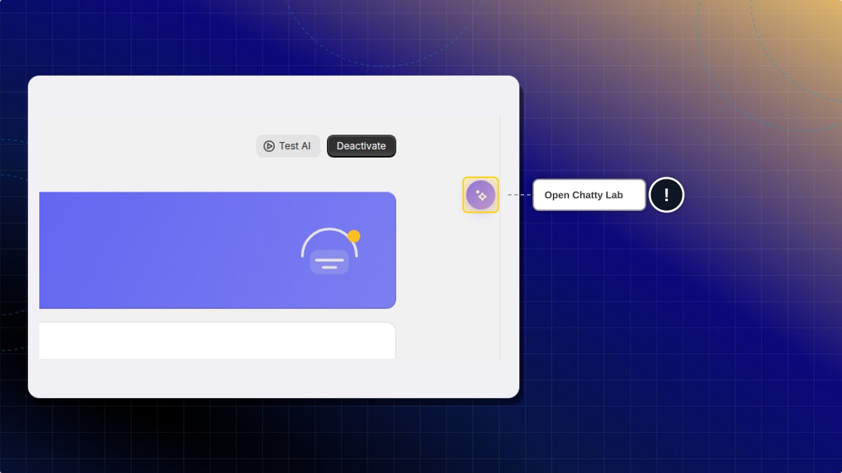 The Chatty Lab button on the right edge of the AI agent page