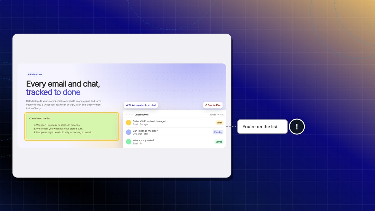 The early access page after you join, showing You're on the list