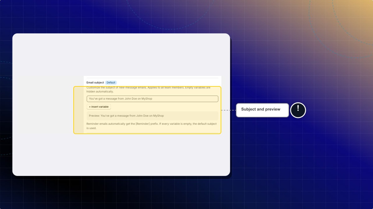 Email subject field and the preview line