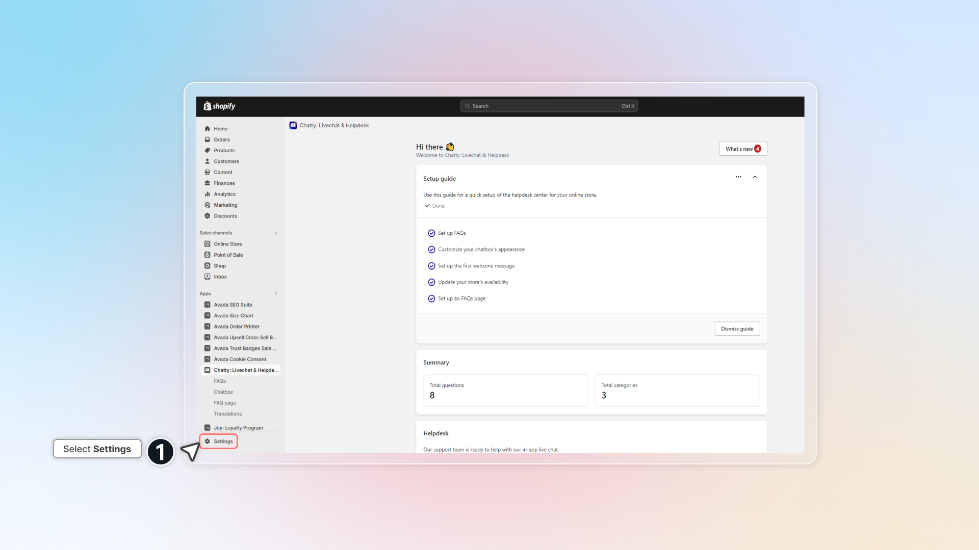 settings language