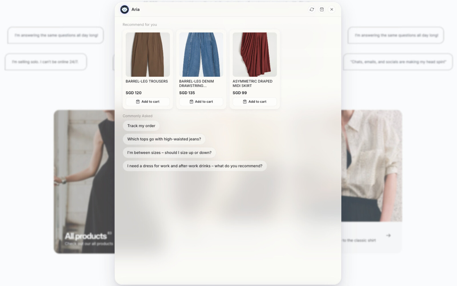 The panel home screen with Recommend for you and Commonly Asked